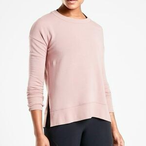 Athleta Pale pastel pink coaster luxe sweatshirt crewneck
